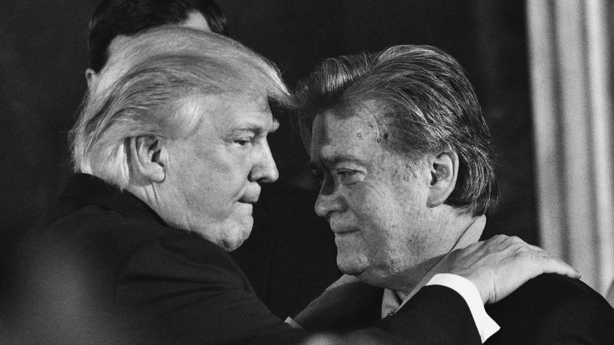 2017年1月22日，川普和班农在白宫。图源：Mandel Ngan / AFP/Getty Images file