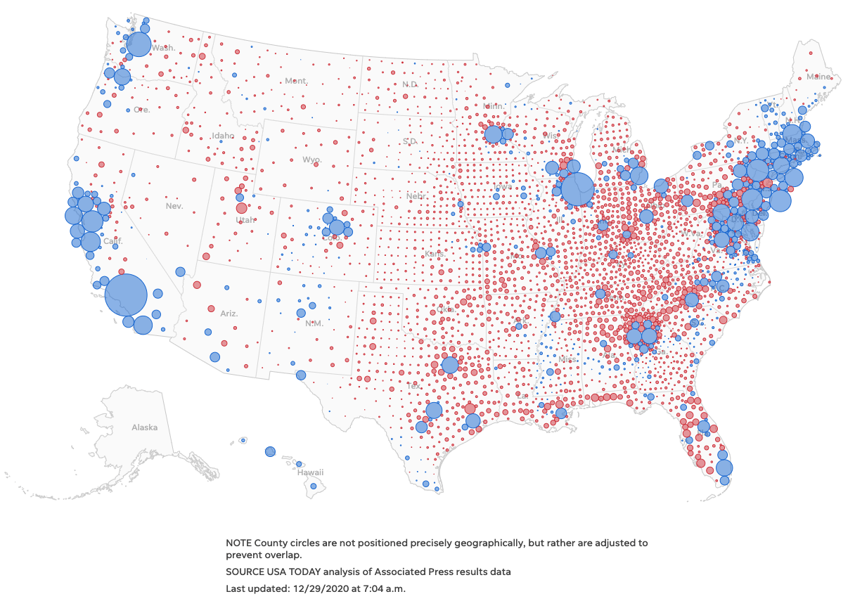 假】美国选举有问题：少量蓝色大城市控制着大部分美国人- 辟谣吧