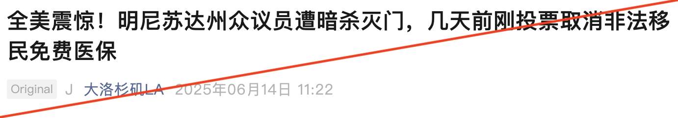 案发后，当地警方展开大规模搜捕，嫌疑人于6月16日（周日）晚间被捕。然而在官方确认案情前，部分中文自媒体账号和意见领袖便开始转发英文右翼内容，错误地声称这是左派策划的“黑帮行径”，目的是“铲除异己”。他们还进一步声称，两位遇害议员曾“投票支持共和党”、“支持取消为无证移民提供免费医疗”。